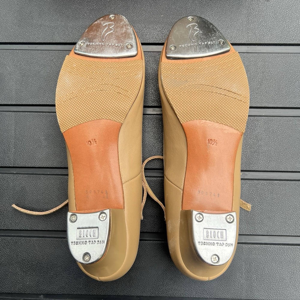 BLOCH Techno Show Tapper Women 10.5 M Tan Leather Mary Jane Tap Dance Shoes #6 H - Picture 9 of 14